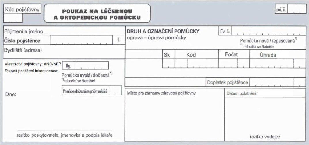 Poukaz na zdravotní pomůcky